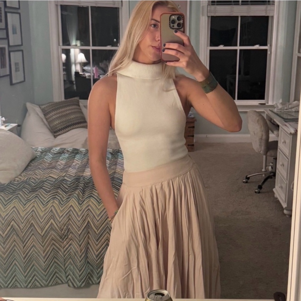 Vici pink Flowing Maxi Skirt